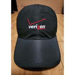 Hit Wear Verizon Hat Cap Black OSFM Adjustable Strap Back Embroidered Logo